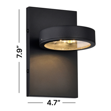 Modern Round Black LED Wall Sconce, 3-726D Series